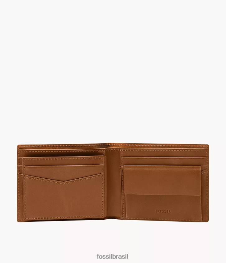 Fossil carteira homens everett grande bolso para moedas duplo selim 66RZLJ1707