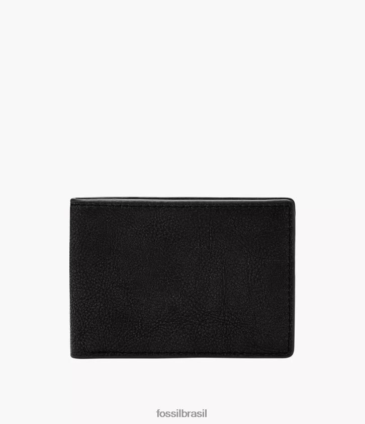 Fossil carteira homens steven bolso frontal duplo preto 66RZLJ1692