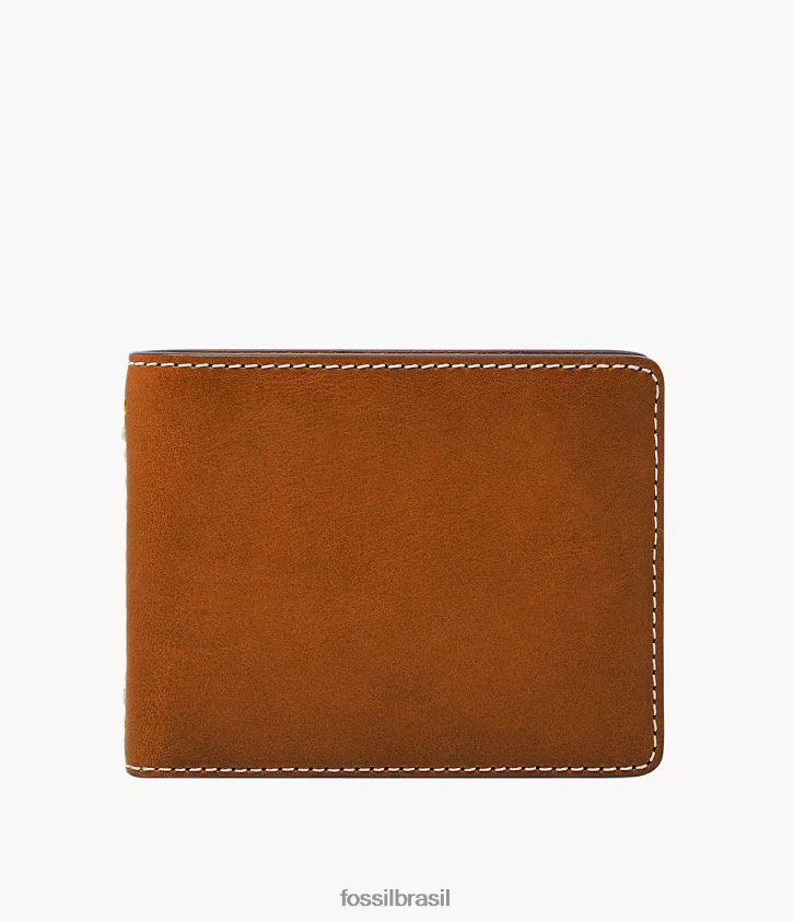 Fossil carteira homens tremont duplo marrom 66RZLJ1701
