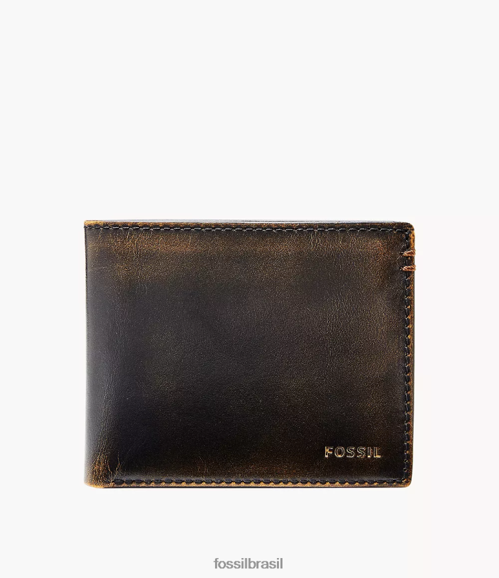 Fossil carteira homens wade flip id duplo preto 66RZLJ1663