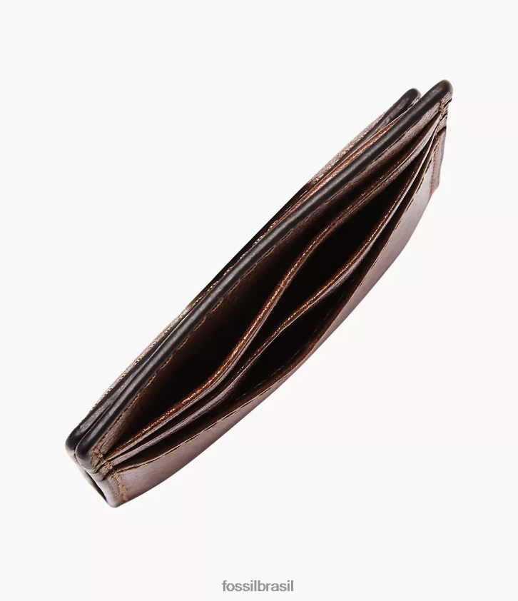 Fossil carteira homens estojo de cartão andrew conhaque 66RZLJ2049