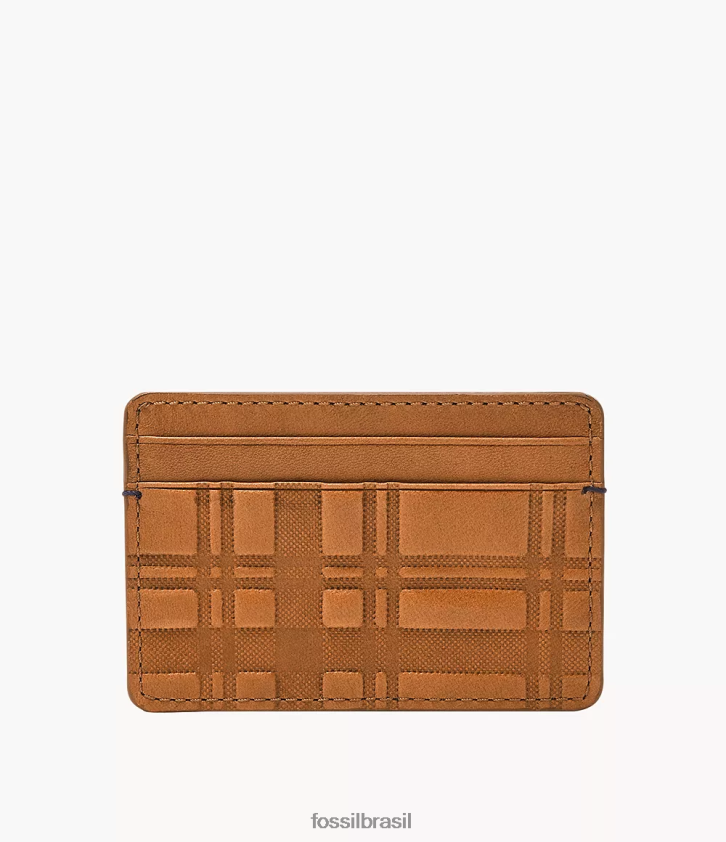 Fossil carteira homens estojo de cartão bronson camelo 66RZLJ1775