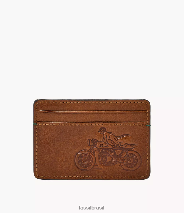 Fossil carteira homens estojo de cartão bronson marrom 66RZLJ1733