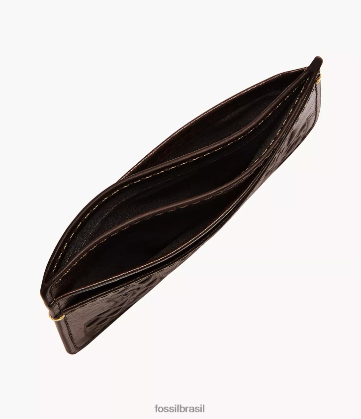 Fossil carteira homens estojo de cartão bronson marrom escuro 66RZLJ1735