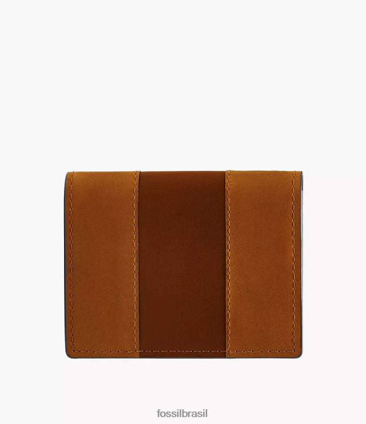 Fossil carteira homens estojo de cartão everett duplo marrom 66RZLJ1696