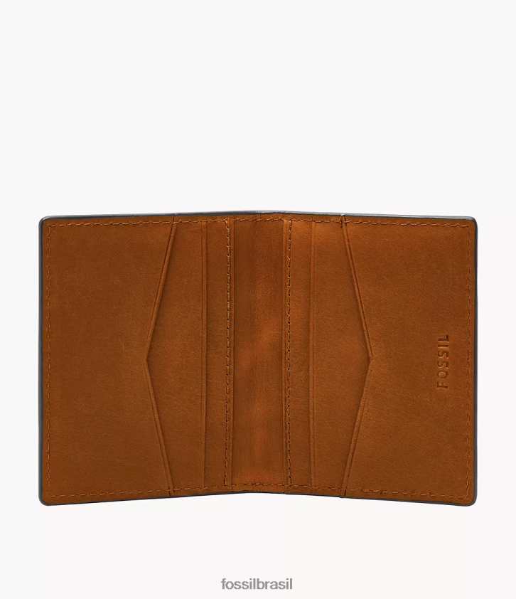 Fossil carteira homens estojo de cartão everett duplo marrom 66RZLJ1696