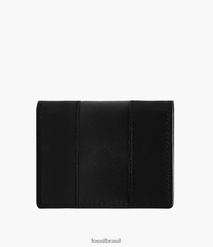 Fossil carteira homens estojo de cartão everett duplo preto 66RZLJ1698