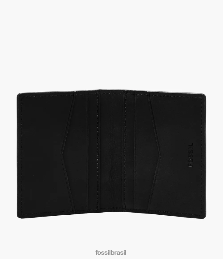 Fossil carteira homens estojo de cartão everett duplo preto 66RZLJ1698