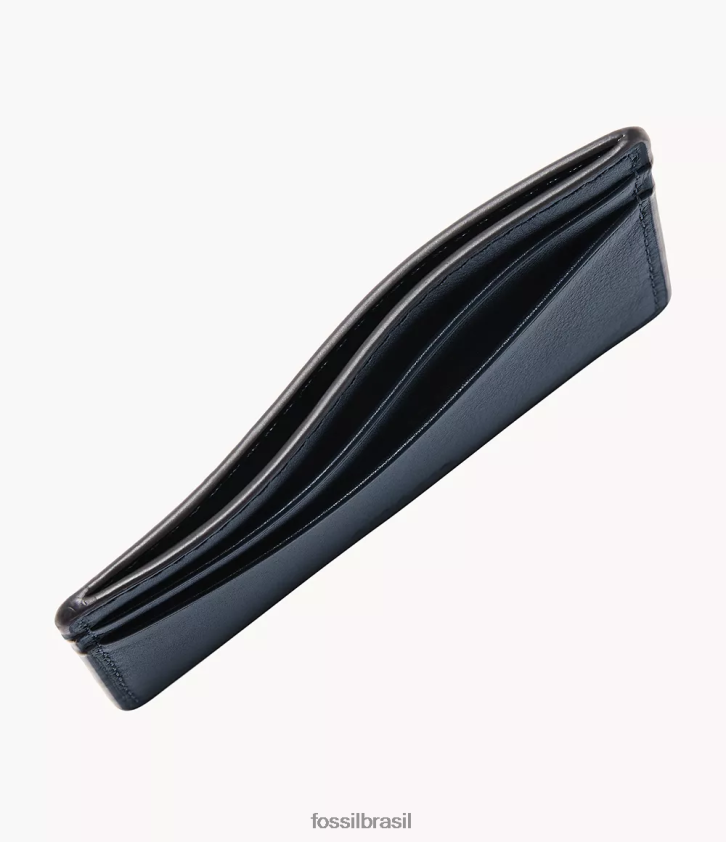 Fossil carteira homens estojo de cartão steven marinha 66RZLJ1714