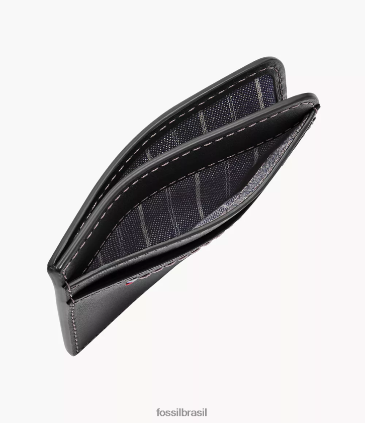 Fossil carteira homens estojo de cartão tremont preto 66RZLJ1743