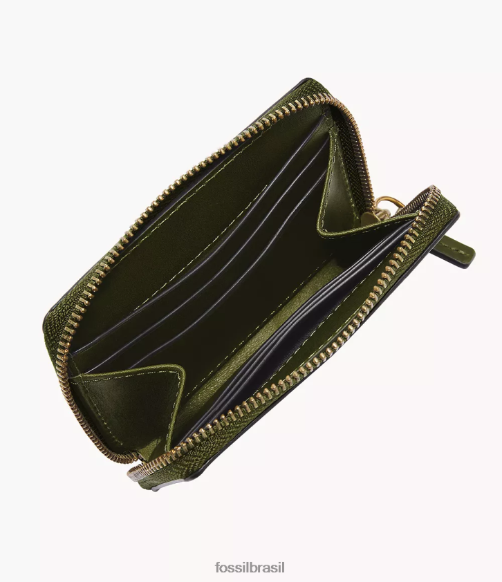 Fossil carteira homens estojo para cartão zip westover Oliva 66RZLJ1727