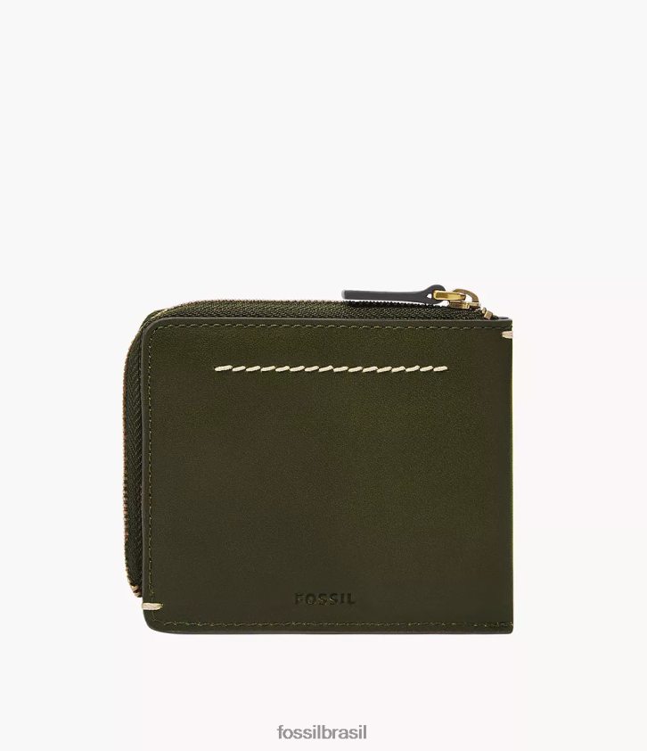Fossil carteira homens estojo para cartão zip westover l azeitona profunda 66RZLJ1754