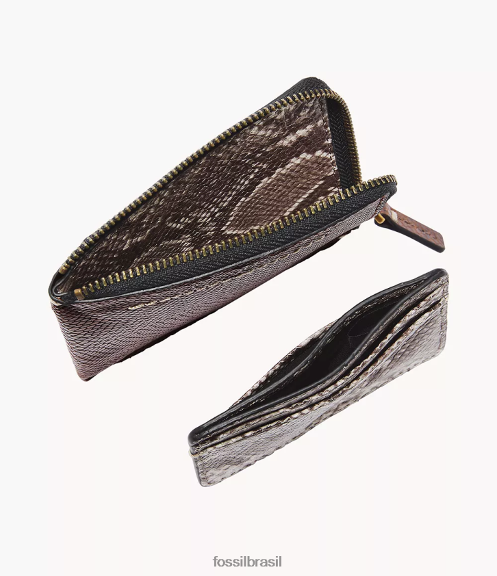 Fossil carteira homens estojo para cartão zip westover l café 66RZLJ1751
