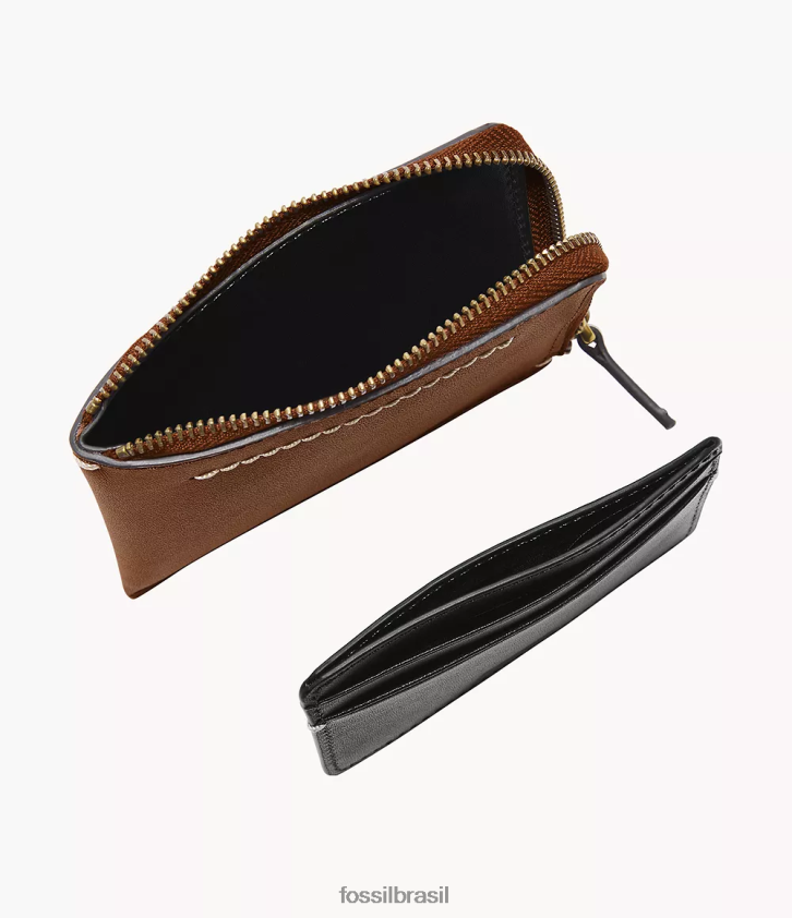 Fossil carteira homens estojo para cartão zip westover l preto 66RZLJ1746