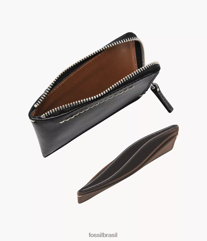 Fossil carteira homens estojo para cartão zip westover l preto 66RZLJ1747