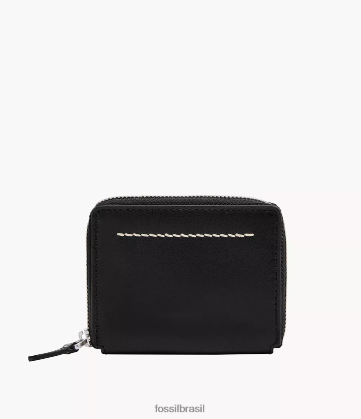 Fossil carteira homens estojo para cartão zip westover preto 66RZLJ1734