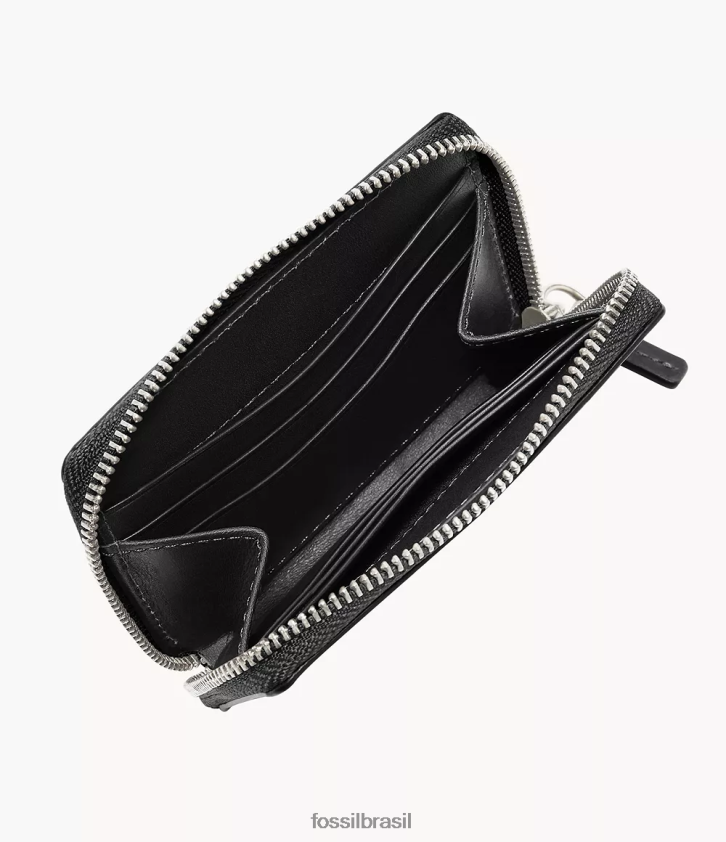 Fossil carteira homens estojo para cartão zip westover preto 66RZLJ1734