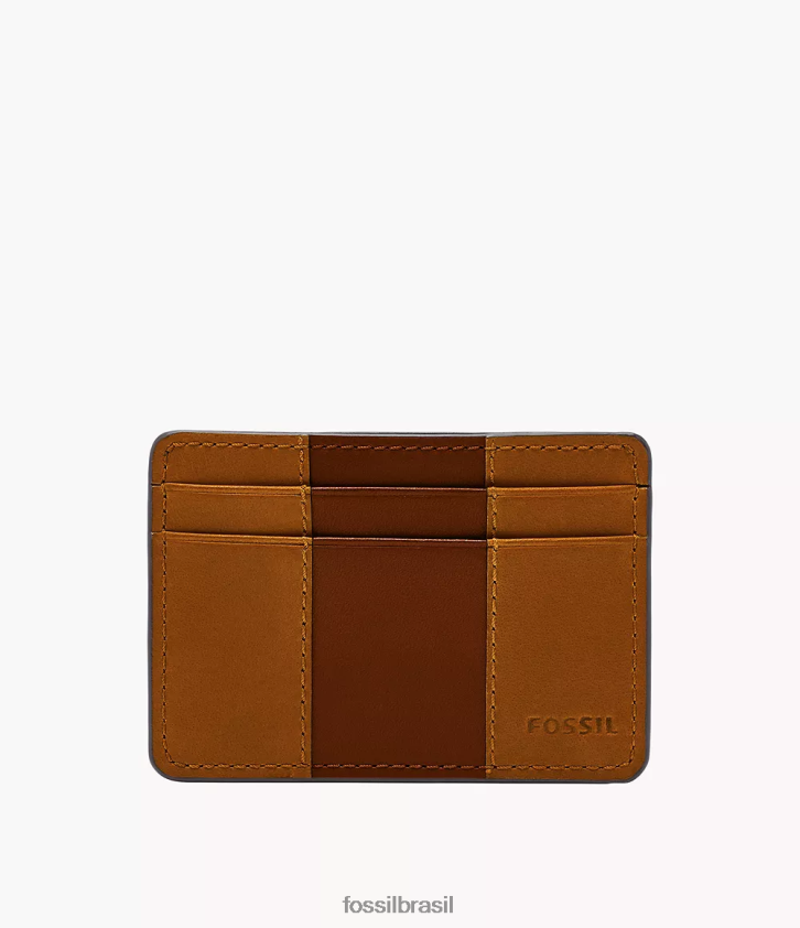Fossil carteira homens porta cartão everett marrom 66RZLJ1721