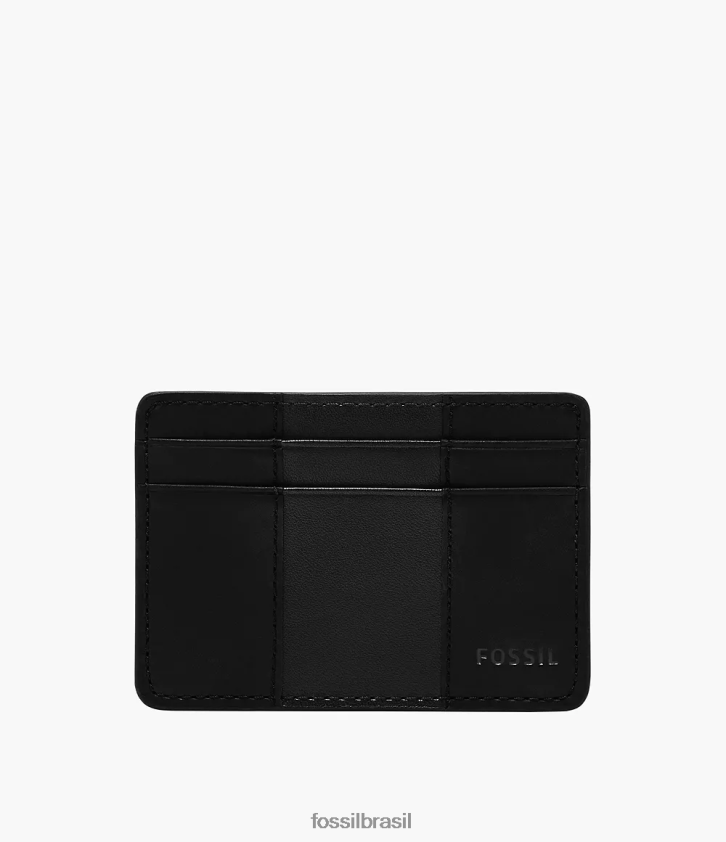 Fossil carteira homens porta cartão everett preto 66RZLJ1731