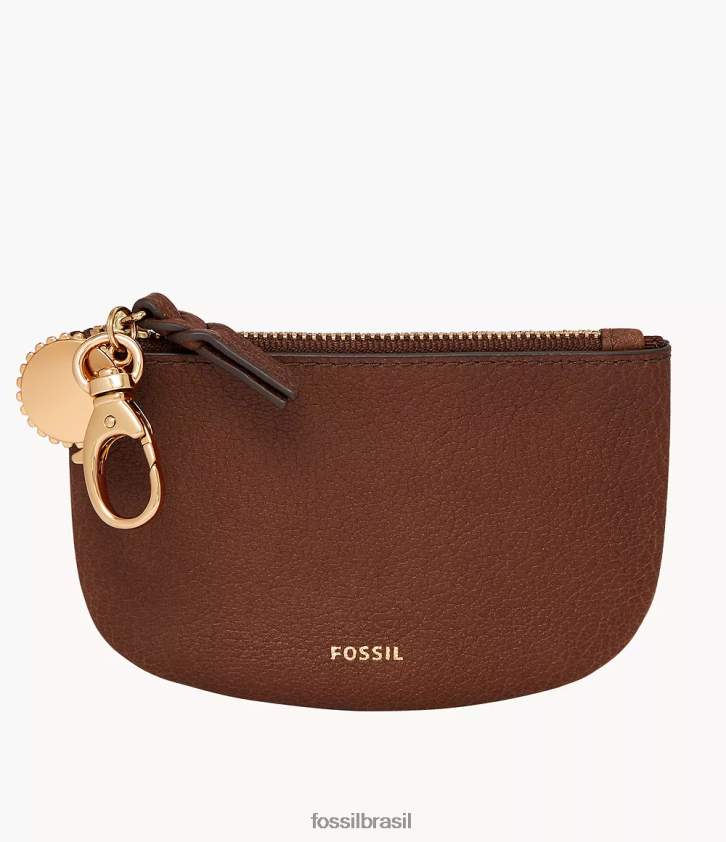 Fossil carteira mulheres bolsa polly com zíper marrom 66RZLJ763