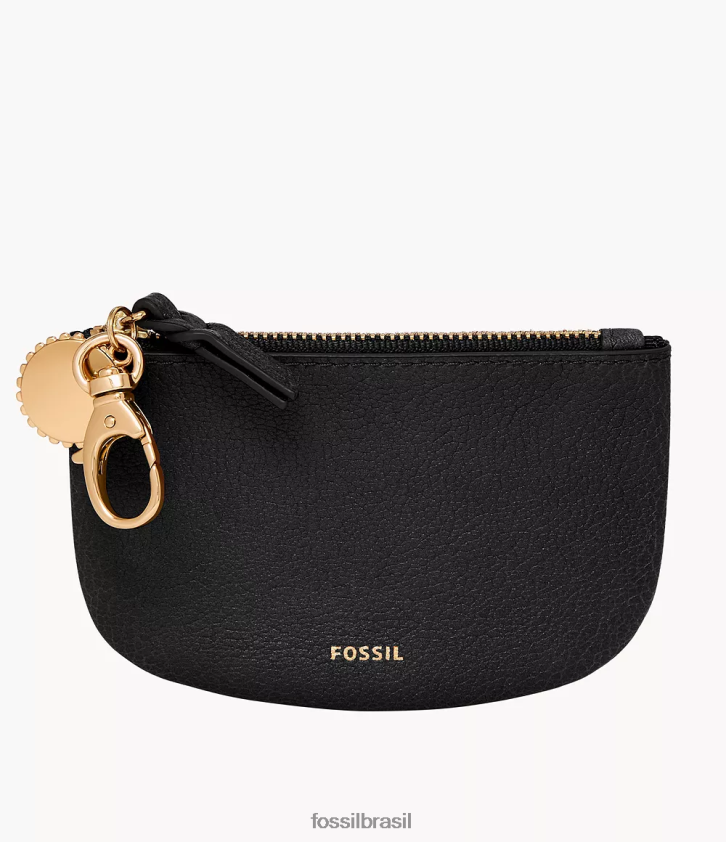 Fossil carteira mulheres bolsa polly com zíper preto 66RZLJ757