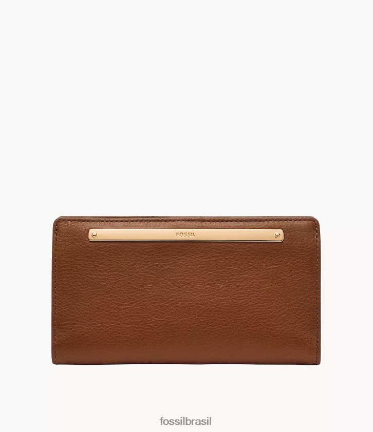 Fossil carteira mulheres liza slim bifold marrom 66RZLJ807