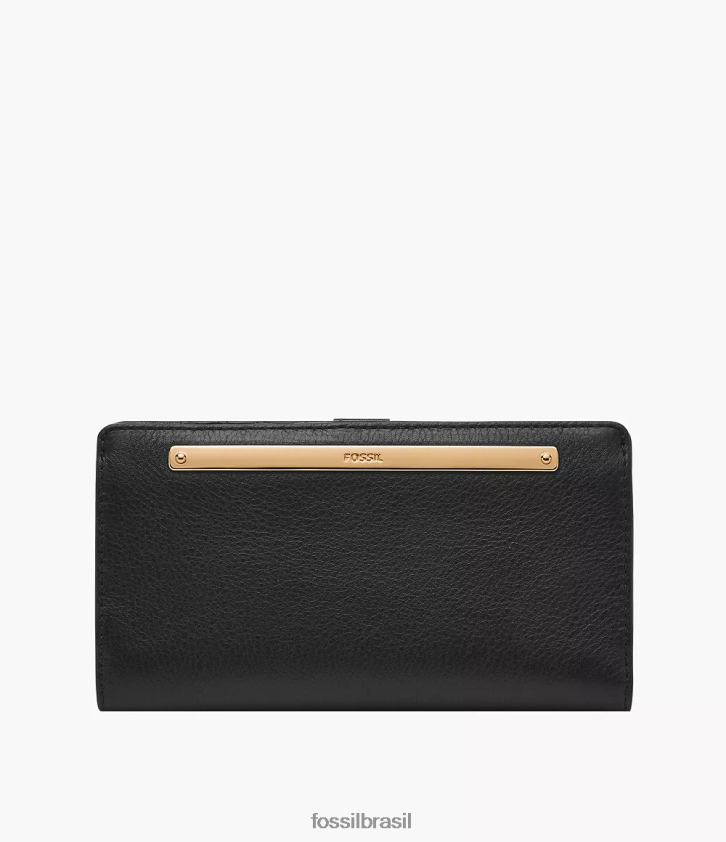 Fossil carteira mulheres liza slim bifold preto 66RZLJ808