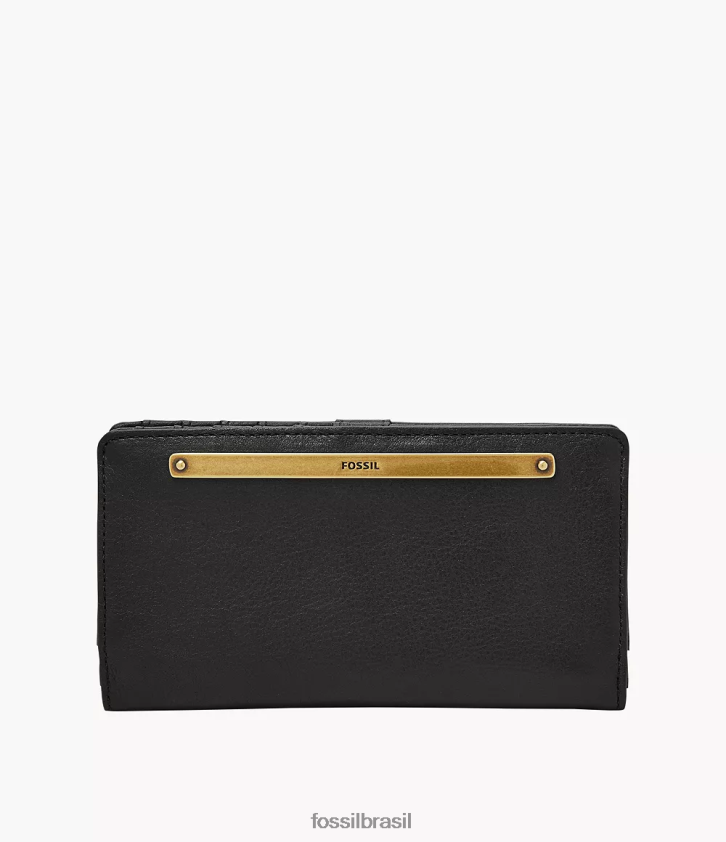 Fossil carteira mulheres liza slim bifold preto 66RZLJ810