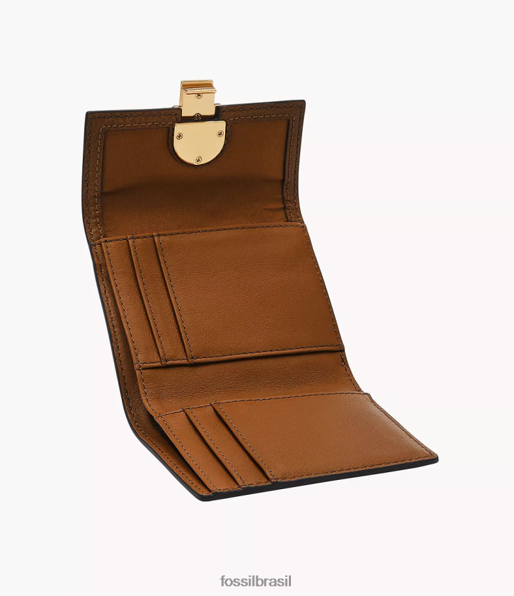 Fossil carteira mulheres avondale com três dobras marrom 66RZLJ776