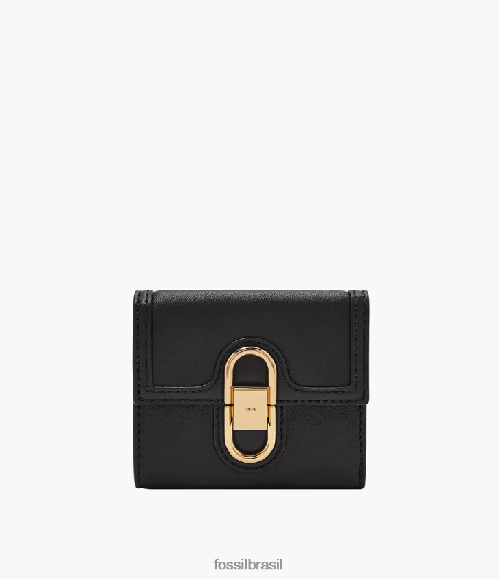 Fossil carteira mulheres avondale com três dobras preto 66RZLJ759