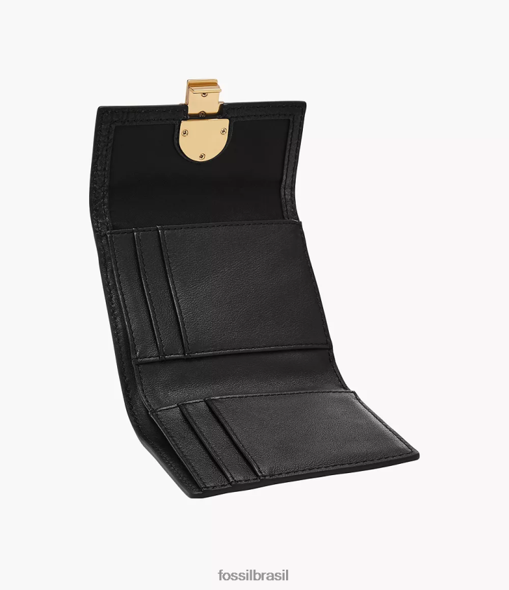 Fossil carteira mulheres avondale com três dobras preto 66RZLJ759