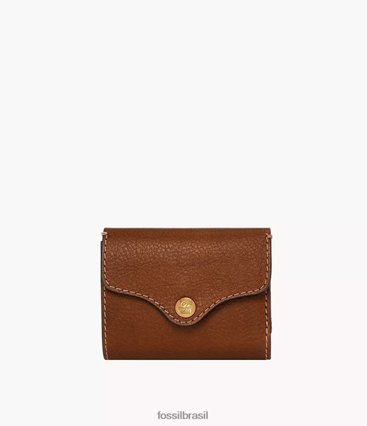 Fossil carteira mulheres herança com três dobras marrom 66RZLJ767