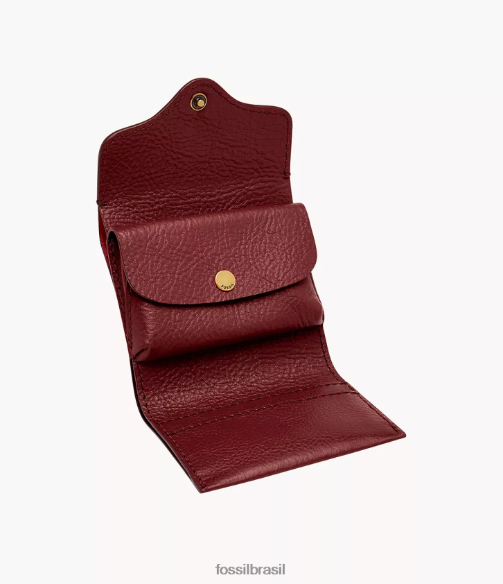 Fossil carteira mulheres herança com três dobras vermelho 66RZLJ873