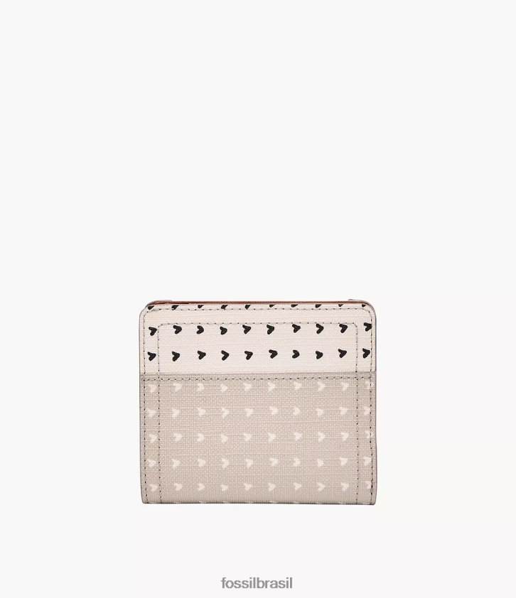 Fossil carteira mulheres logan pequeno rfid duplo bege/marrom/branco 66RZLJ889