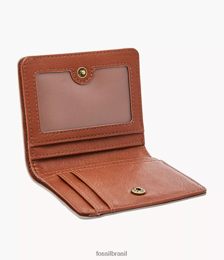 Fossil carteira mulheres logan pequeno rfid duplo bege/marrom/branco 66RZLJ889