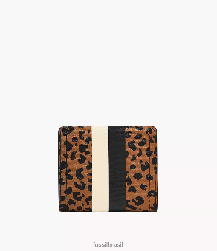 Fossil carteira mulheres logan rfid pequeno duplo Estampa de animal 66RZLJ856