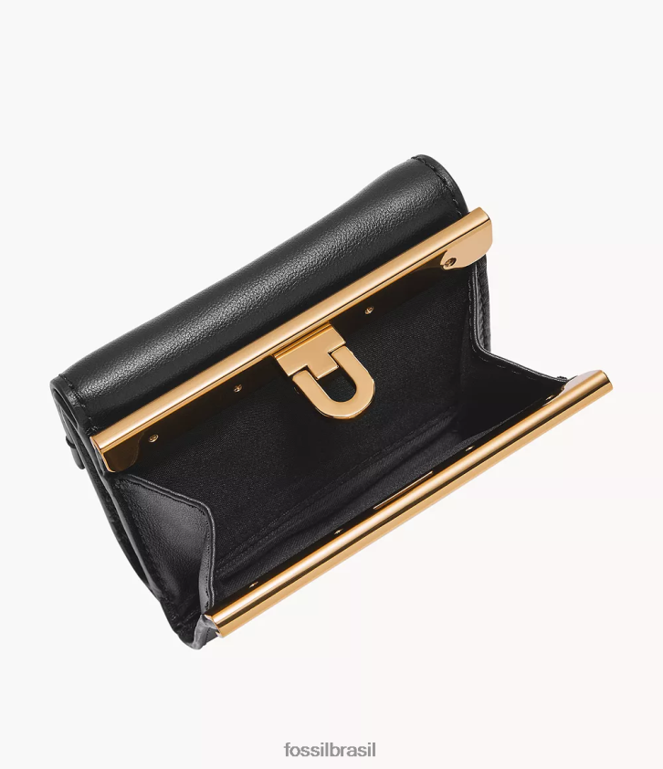 Fossil carteira mulheres penrose com três dobras preto 66RZLJ778