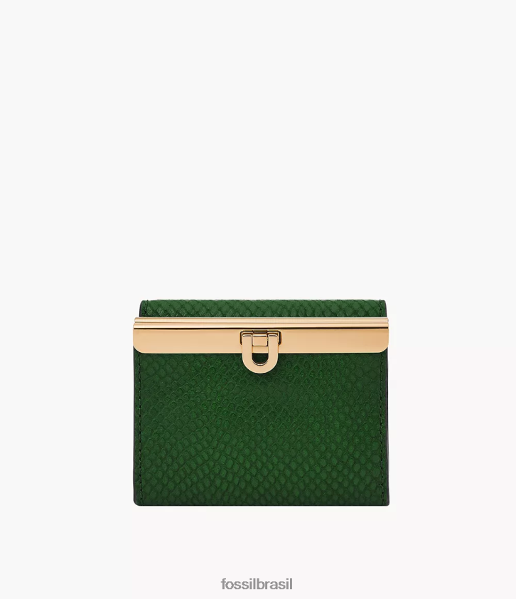 Fossil carteira mulheres penrose com três dobras verde 66RZLJ782