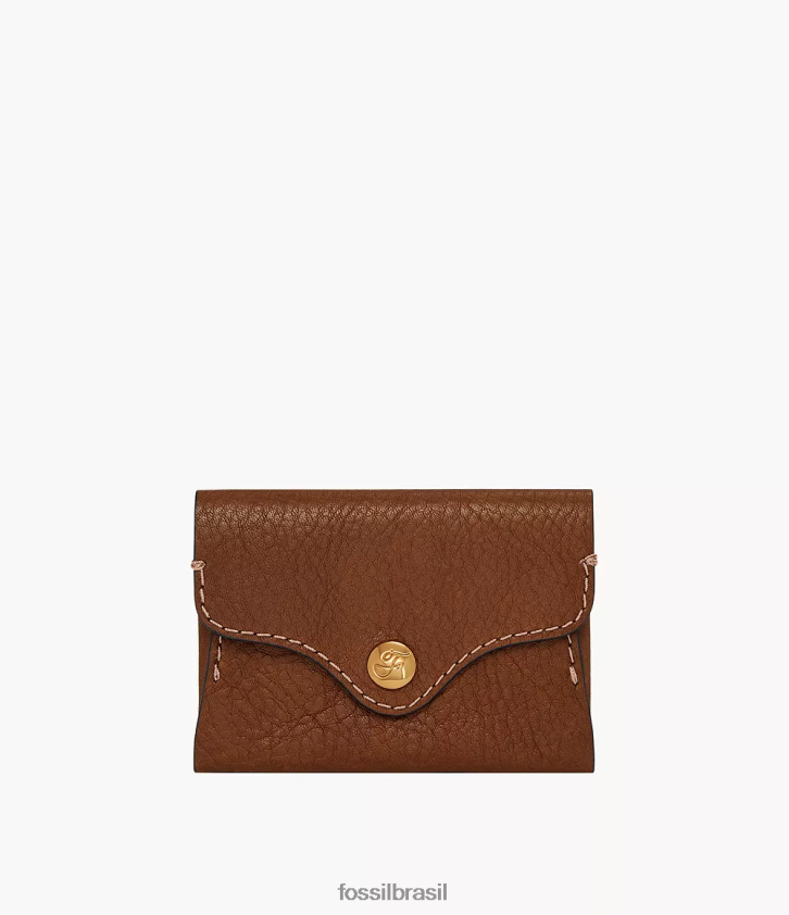 Fossil carteira mulheres caso de cartão de herança marrom 66RZLJ766