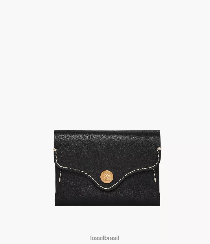 Fossil carteira mulheres caso de cartão de herança preto 66RZLJ765
