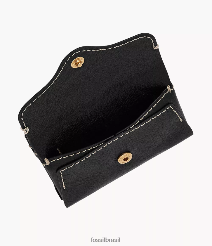Fossil carteira mulheres caso de cartão de herança preto 66RZLJ765