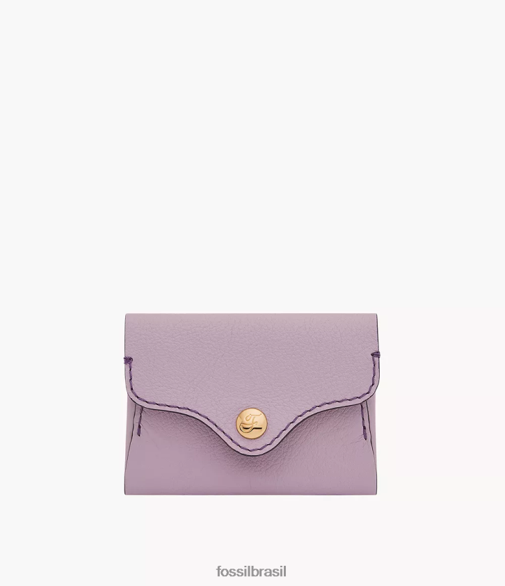 Fossil carteira mulheres caso de cartão de herança roxo 66RZLJ774