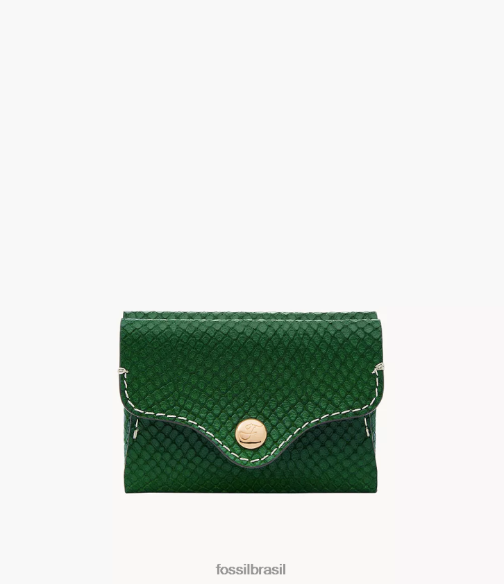 Fossil carteira mulheres caso de cartão de herança verde 66RZLJ772
