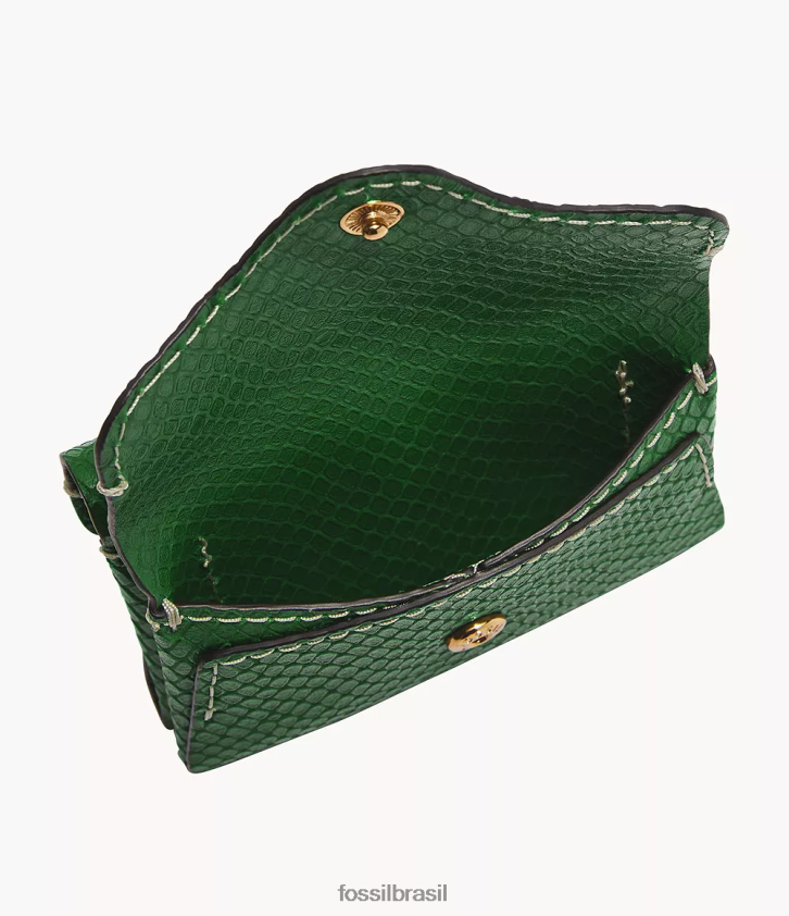 Fossil carteira mulheres caso de cartão de herança verde 66RZLJ772