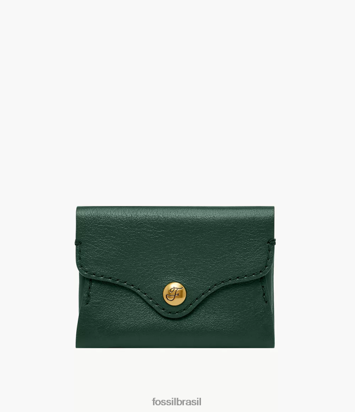 Fossil carteira mulheres caso de cartão de herança verde 66RZLJ879