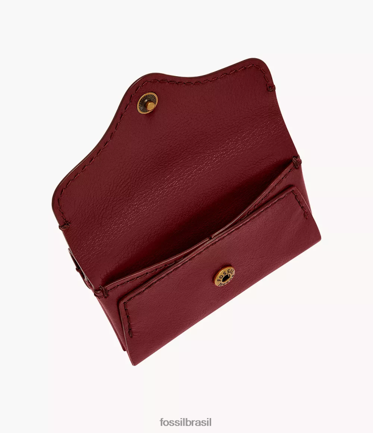 Fossil carteira mulheres caso de cartão de herança vermelho 66RZLJ875