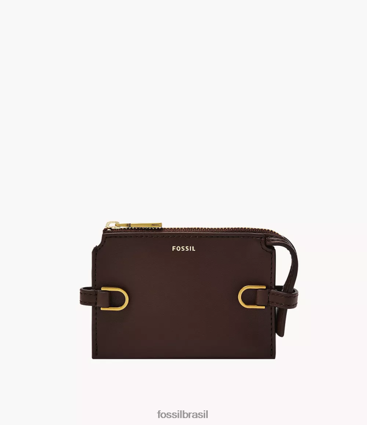 Fossil carteira mulheres estojo para cartão Kier marrom escuro 66RZLJ876