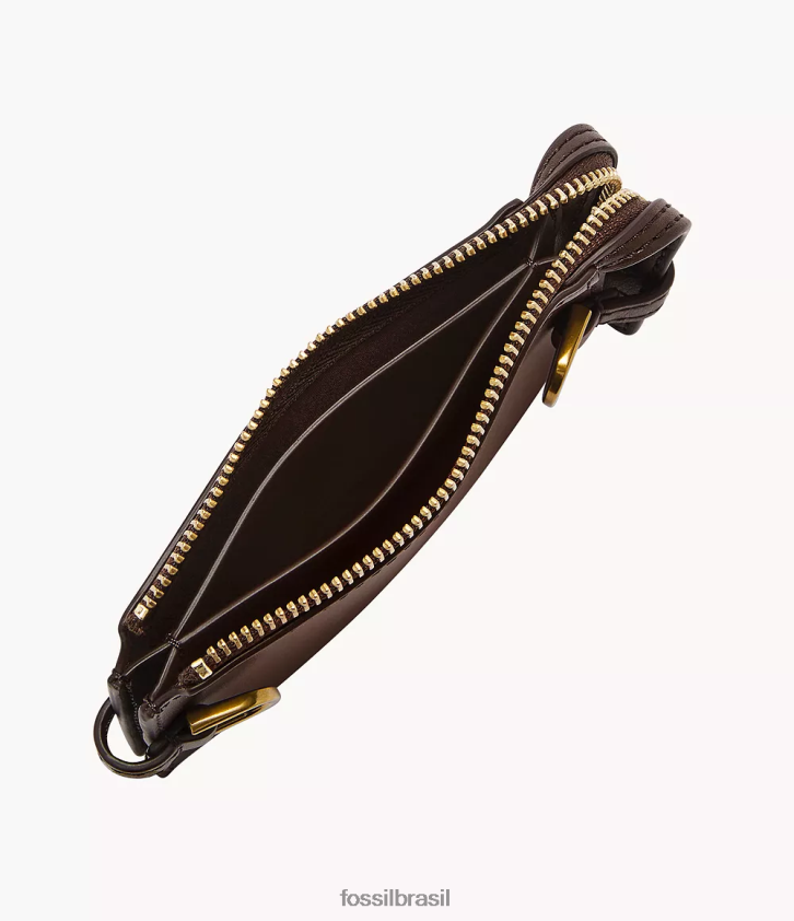 Fossil carteira mulheres estojo para cartão Kier marrom escuro 66RZLJ876