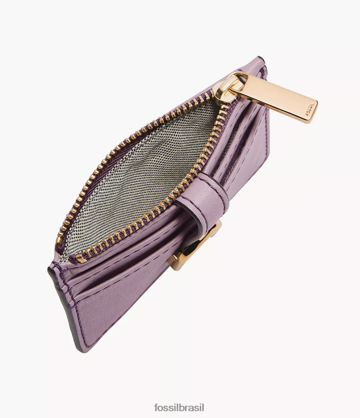 Fossil carteira mulheres estojo para cartão zip vada roxo 66RZLJ780