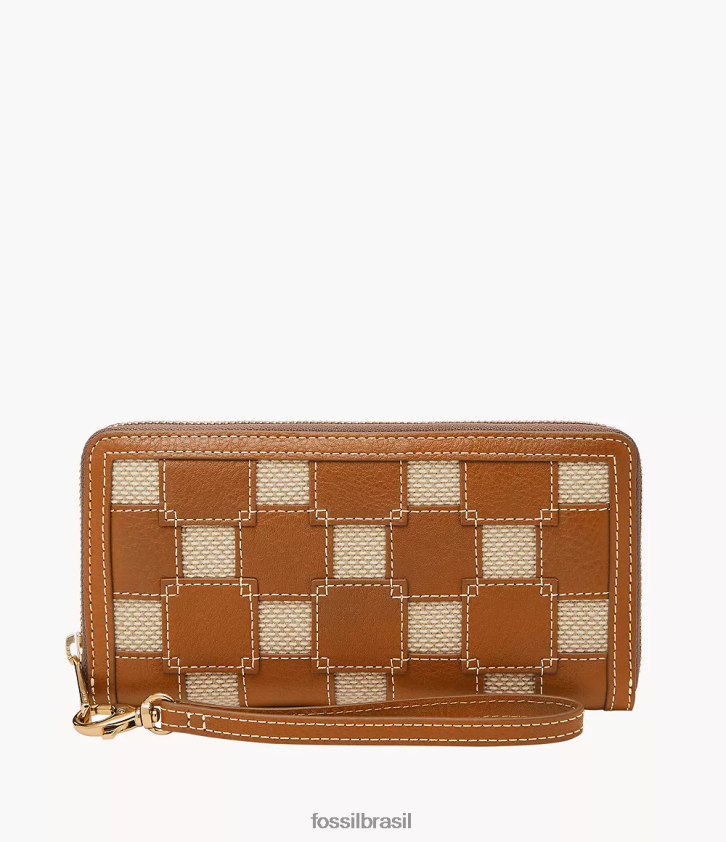 Fossil carteira mulheres Logan zip em torno da embreagem selim 66RZLJ788